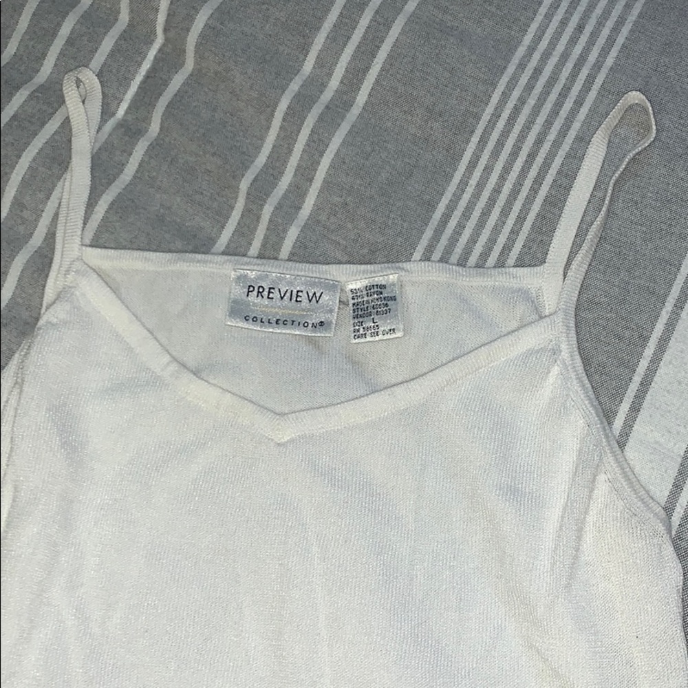 New White Preview Collection Tank! embroidered